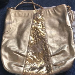 Beautiful gold Italian leather handbag